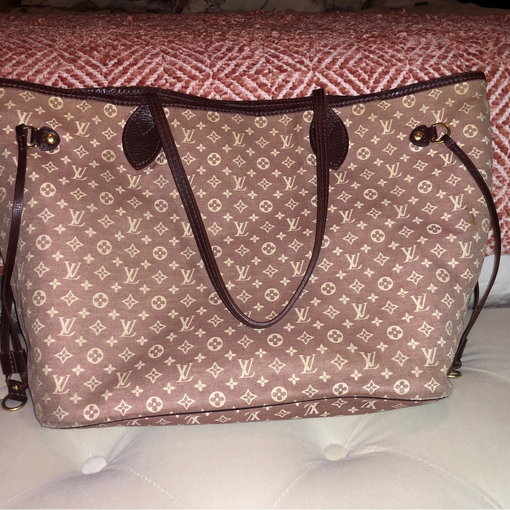 Louis Vuitton burgundy monogram Lyn Idylle neverfull MM tote